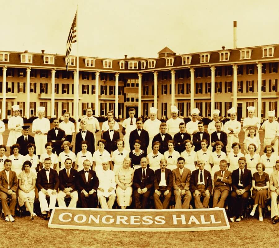 Historic staff picture in front of Congress Hall