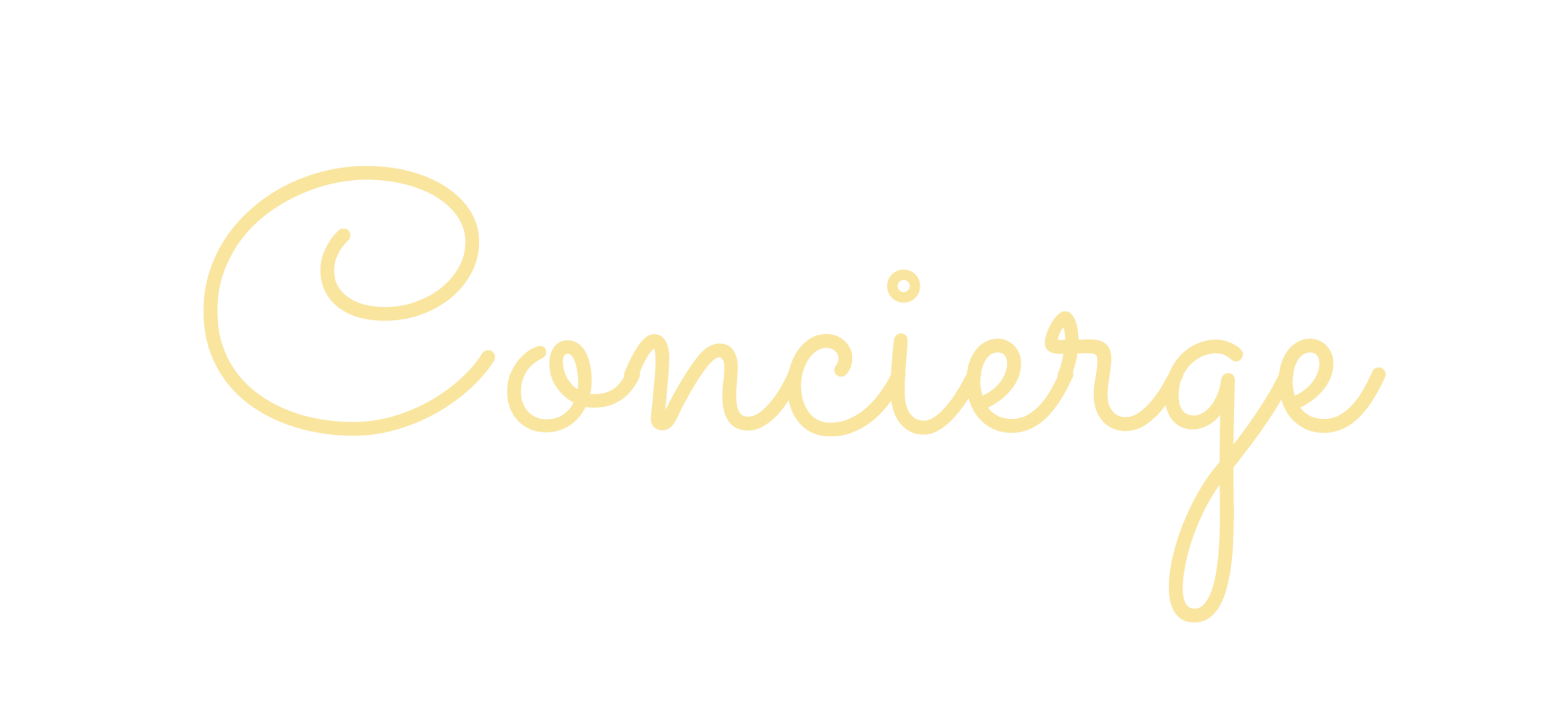stylized text that reads 'concierge'